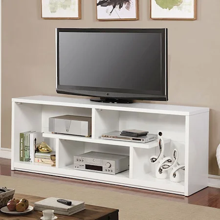 Contemporary 72" TV Stand with Open Shelving