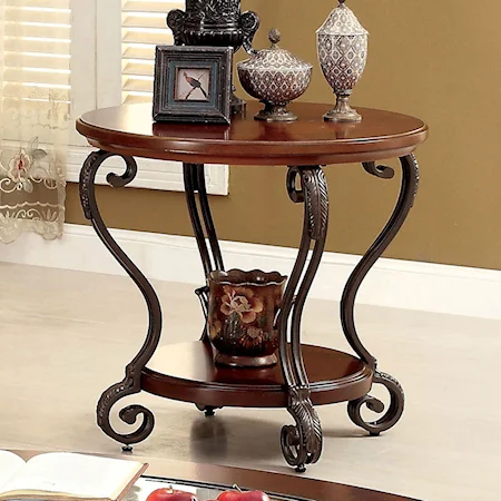 Traditional End Table with Bottom Shelf