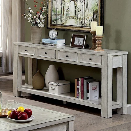 Transitional Sofa Table with 4 Drawers