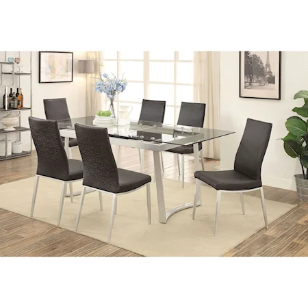 Contemporary Table + 6 Side Chairs