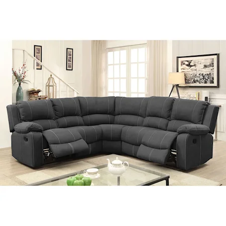 4 Seat Reclining Sectional Sofa with Two Drop Down Tables and Cupholders