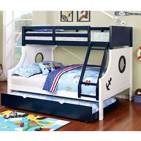 Nautical Twin over Full Bunk Bed