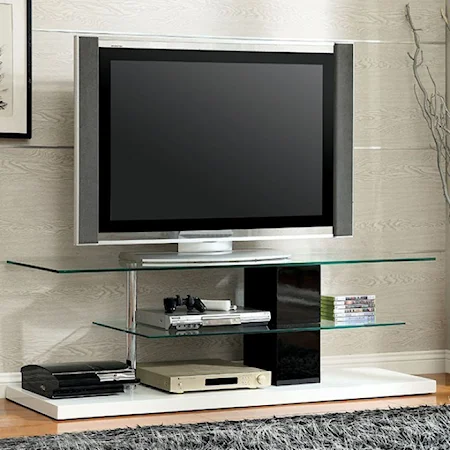 Contemporary TV Console with Bottom Shelving