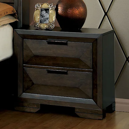 Contemporary Nightstand with Felt-Lined Top Drawer