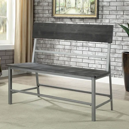 Contemporary Dining Bench with Metal Frame