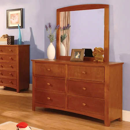 Transitional Dresser and Mirror Set