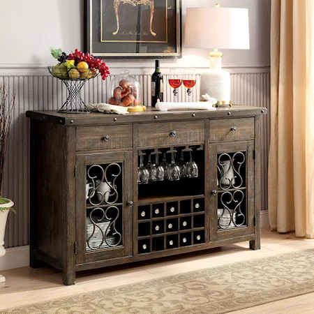 Traditional Server with Wine Storage