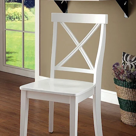 Set of Two Side Chairs with X-Backrests