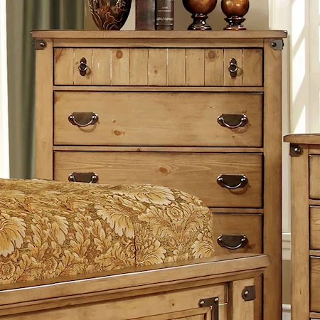 Cottage Style Chest with Metal Plated Hardware