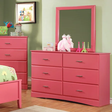 Transitional 6 Drawer Dresser