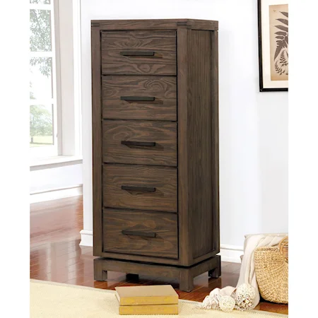 Transitional Swivel Chest with 5 Drawers