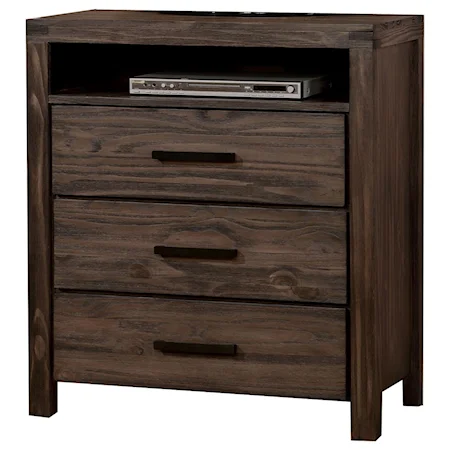 Transitional Media Chest with 3 Drawers