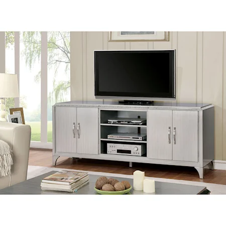 Contemporary TV Console with 9 Shelves