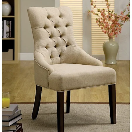 Set of 2 Transitional Tufted Accent Chairs