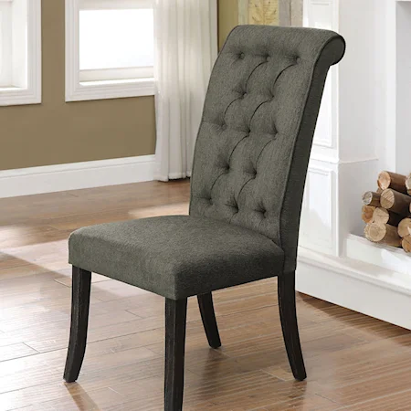 Rustic Side Chair 2-Pack with Tufted Back
