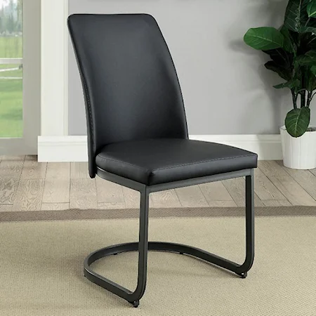 Contemporary 2 Pack Upholstered Side Chair with Cantilever Base