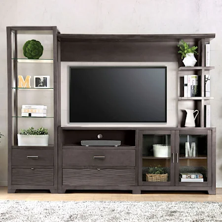 TV Stand Set with Open Shelving
