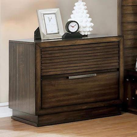 Rustic 2-Drawer Nightstand with USB Port