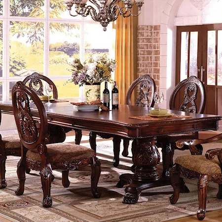 Formal Dining Table with Double Pedestals