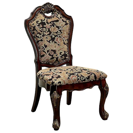 Set of 2 Traditional Upholstered Side Chairs