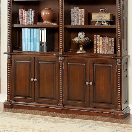 Traditional Book Shelf Buffet with Decorative Molding
