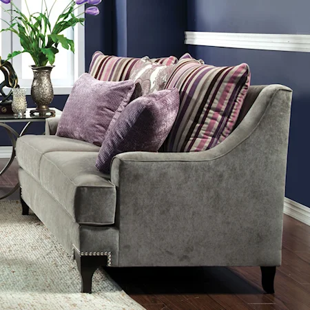 Transitional Love Seat with Decorative Nailheads