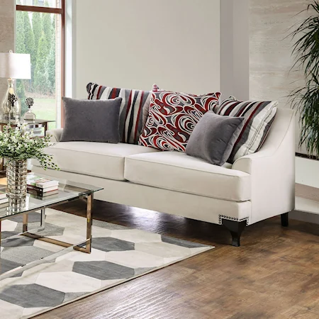 Transitional Love Seat with Decorative Nailheads
