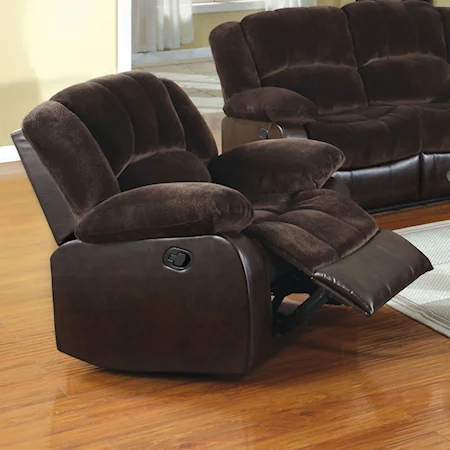 Casual Two Tone Recliner with Leatherette
