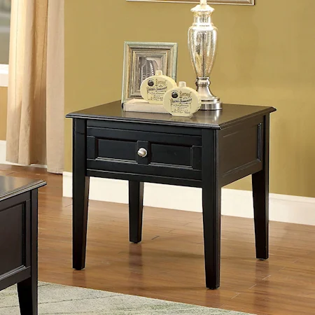 Transitional End Table with Felt-Line Drawer