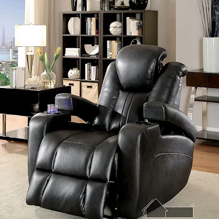 Contemporary Power Recliner with USB Outlet