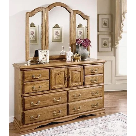 10-Drawer, 2 Door Dresser & Treasures Wing Mirror