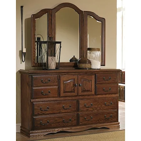 10-Drawer, 2 Door Dresser & Treasures Wing Mirror