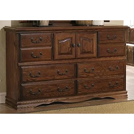 10 Drawer and 2 Door Dresser with Locking Jewelry Drawer