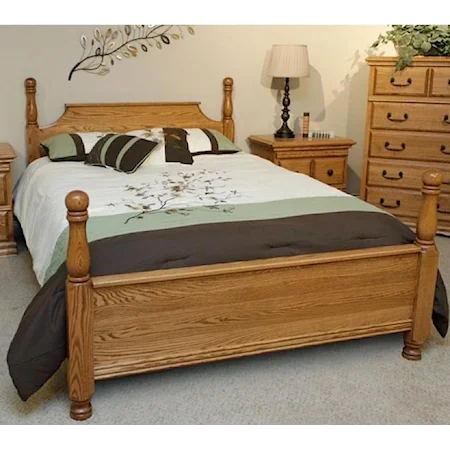 Solid Wood Oak King American 4-Poster Bed