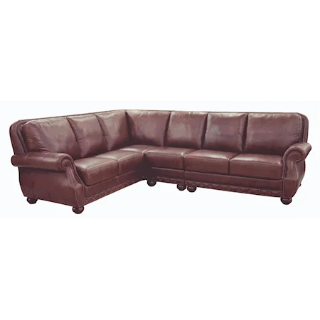 Traditional Leather 3-Piece Sectional