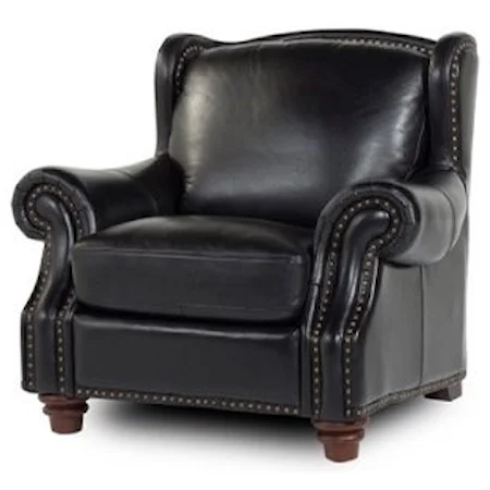 Traditional Chair with Wing Back and Nailhead Trim