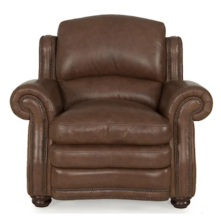 Traditional Chair with Rolled Arms and Nailhead Trim