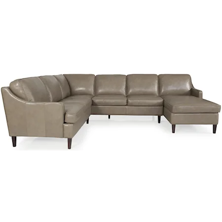 Sectional Sofa Group with Welt Cord Trim and Exposed Wooden Legs