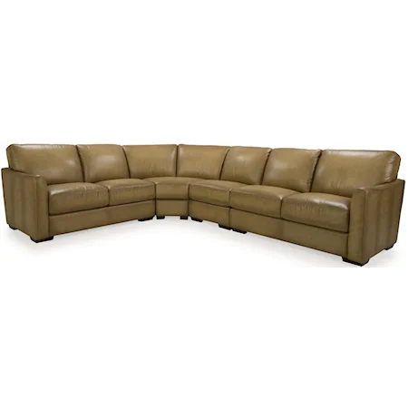 Transitional Sectional with Flared Arms