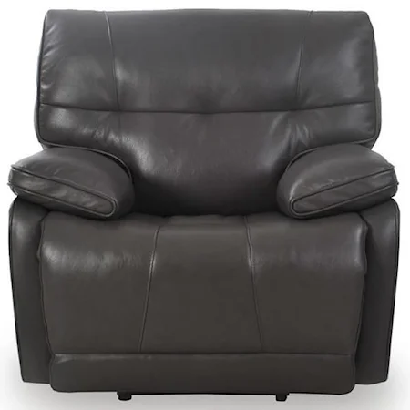 Casual Electric Motion Recliner with Pillow Arms