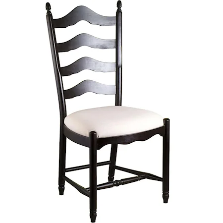 Ladderback Side Chair with Upholstered Seat