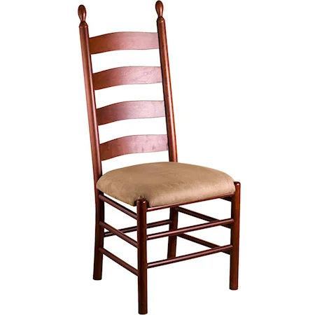 Slat Back Side Chair with Uphosltered Seat