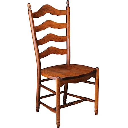 Ladderback Side Chair with Wooden Seat
