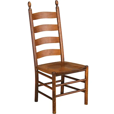 Slat Back Side Chair with Wooden Seat