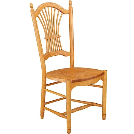 Sheaf Back Side Chair with Wooden Seat