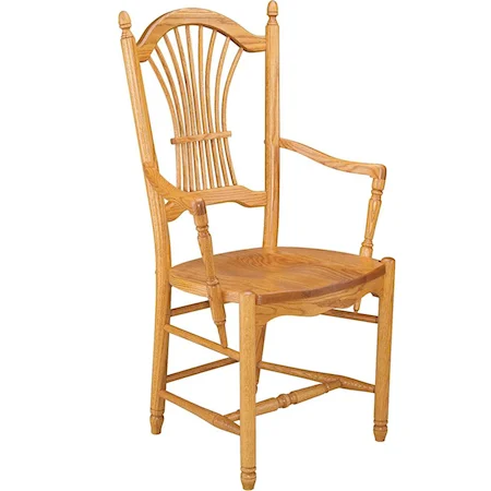 Sheaf Back Arm Chair with Wooden Seat