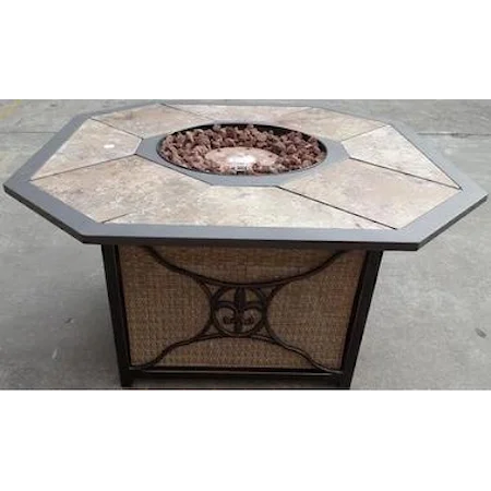 43" Gas Firepit w/ Tile Top