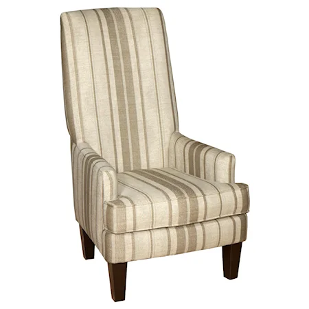 Accent Parsons Style Chair with Contemporary Track Arms
