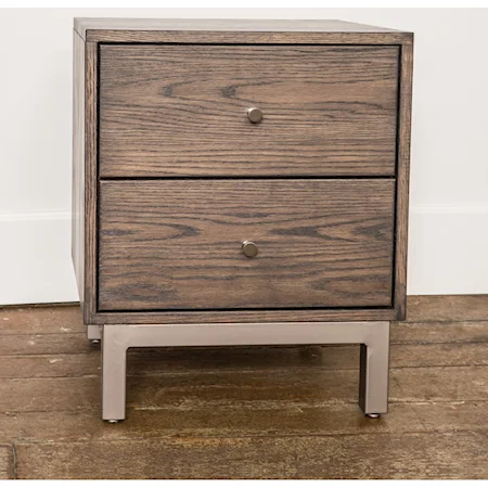 Customizable Contemporary  Nightstand with 2 Drawers