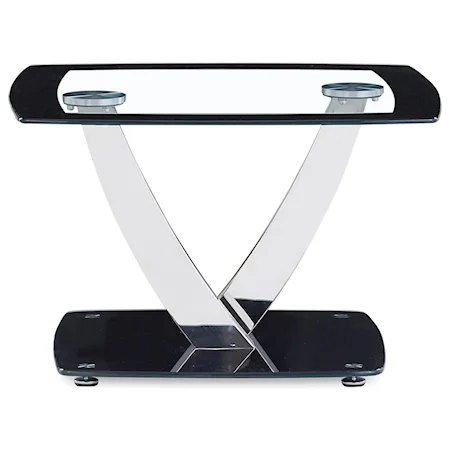 Contemporary Metal and Glass End Table